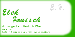 elek hanisch business card